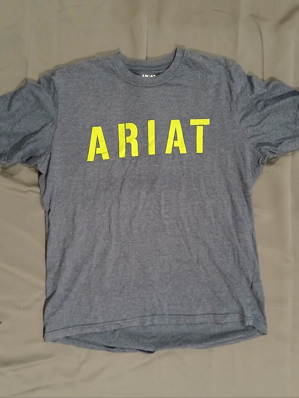 Ariat Gray Tee with Yellow Logo